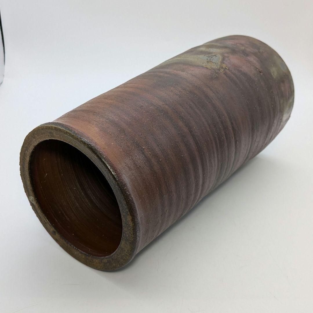 藤原宏 備前焼 大筒花生 花瓶 花器 フラワーベース 華道具 インテリア 置物