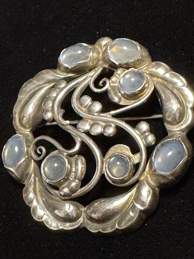 北欧ヴィンテージ GEROGブルームーンストーンブローチ