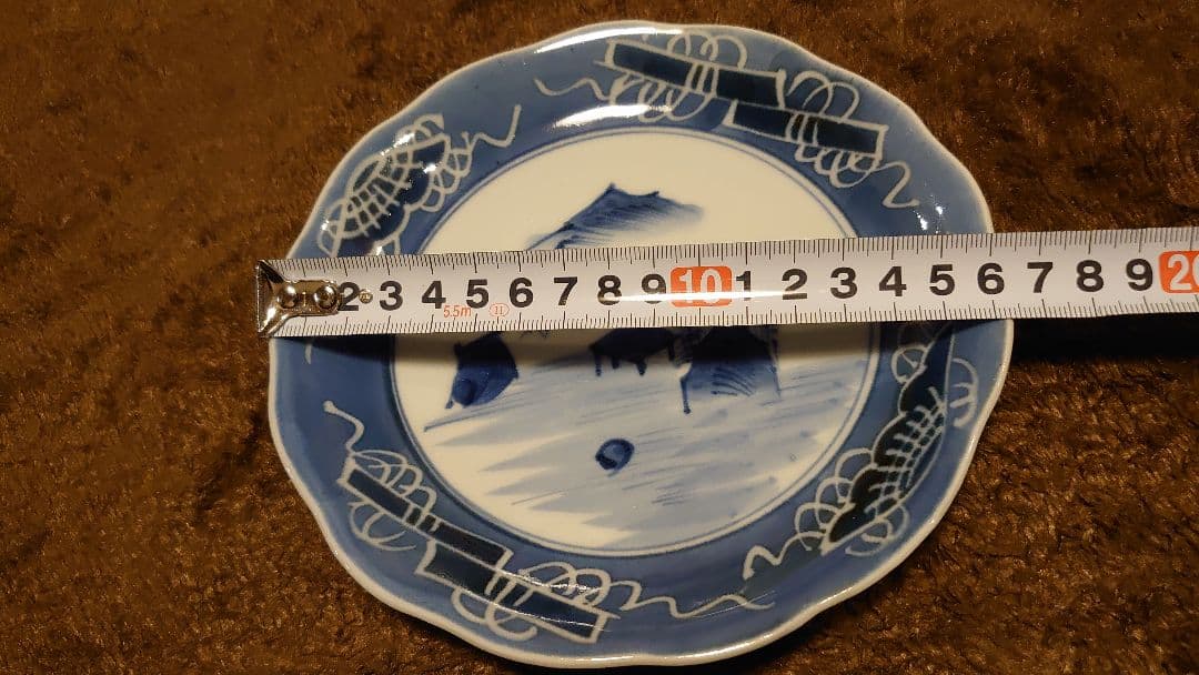 古伊万里　伊万里　染付　白抜　中皿　蔵出し　１客