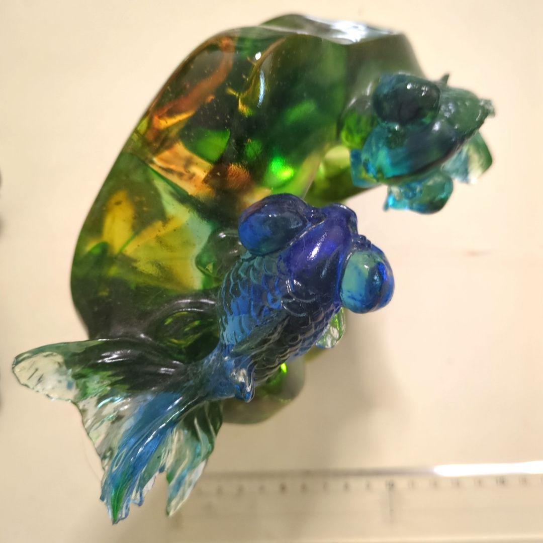 ガラス工芸★泳ぐ金魚の置物