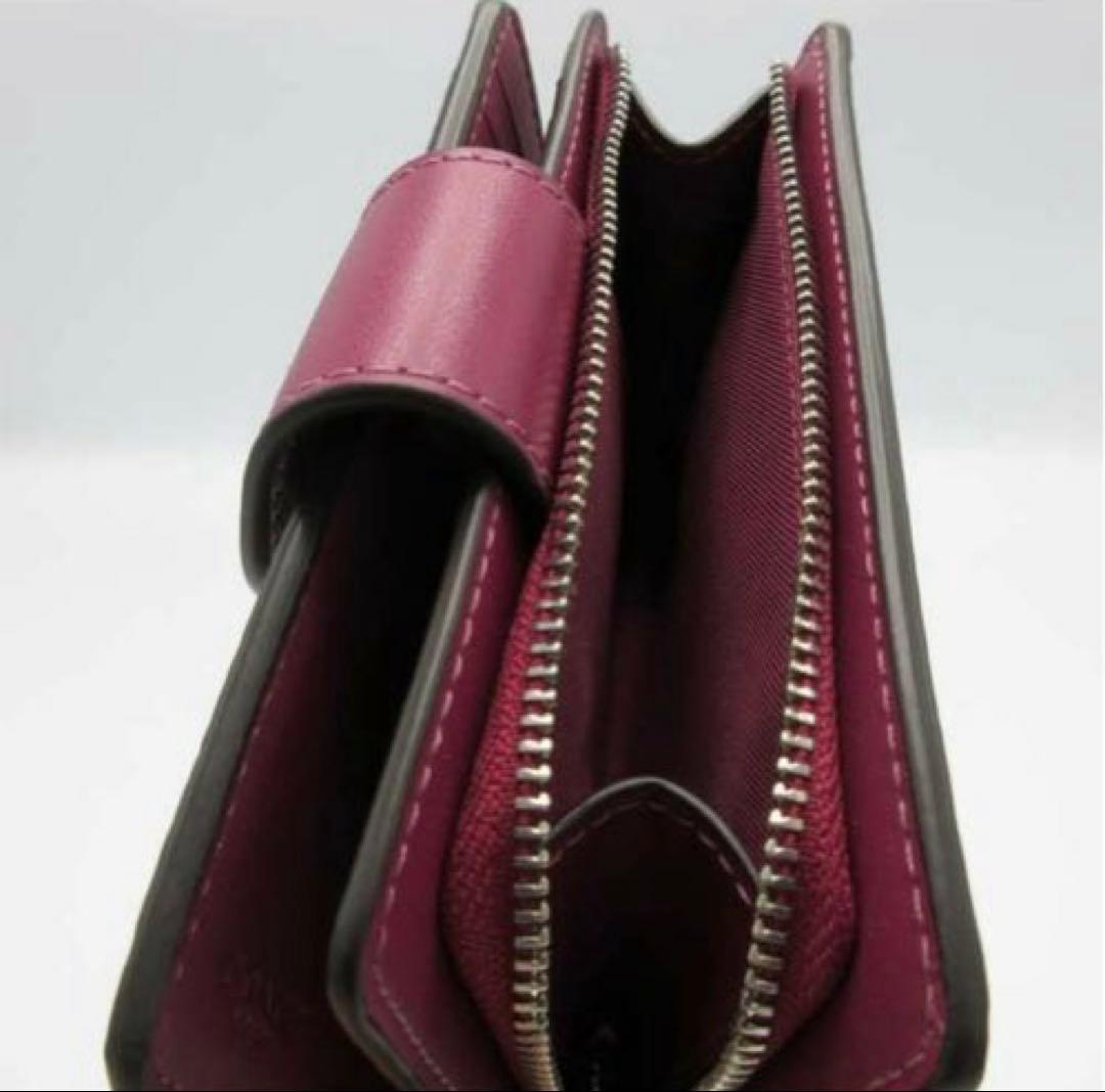 新品未使用 COACH 二つ折り財布 シグネチャー リボン柄 プレゼント 可愛い