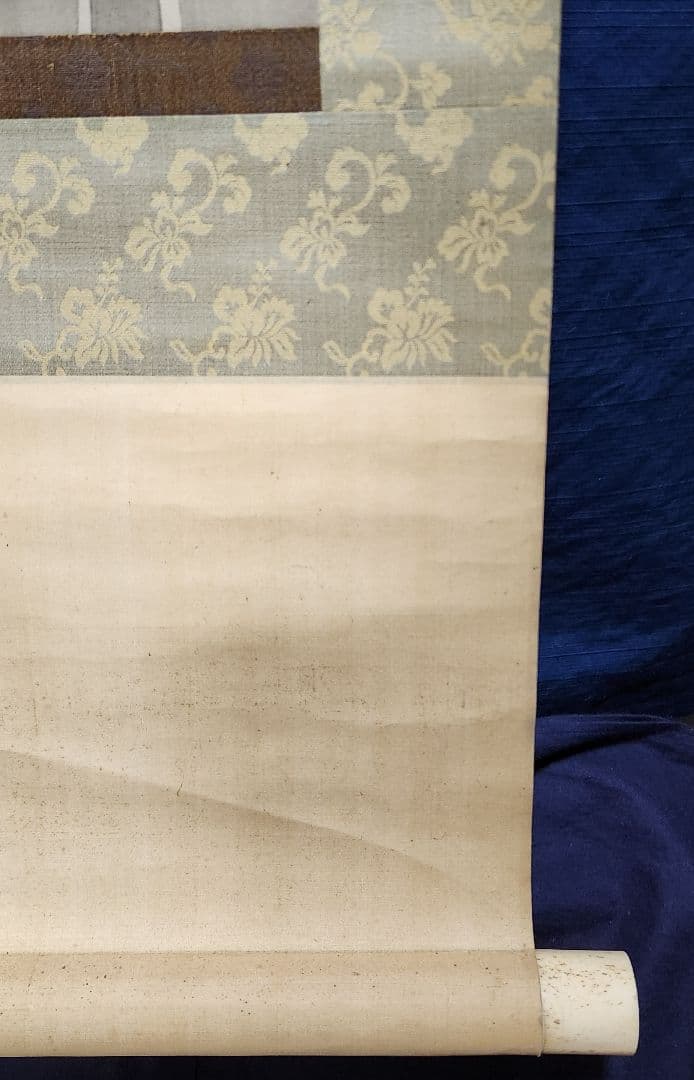 【老松に滝図】樗園　1007 掛け軸　肉筆　迫力　大幅