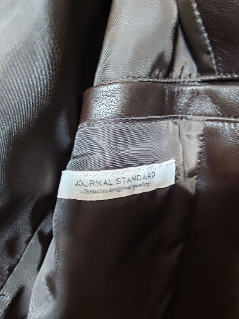 ダークブラウン、シングルレザーライダースジャケット