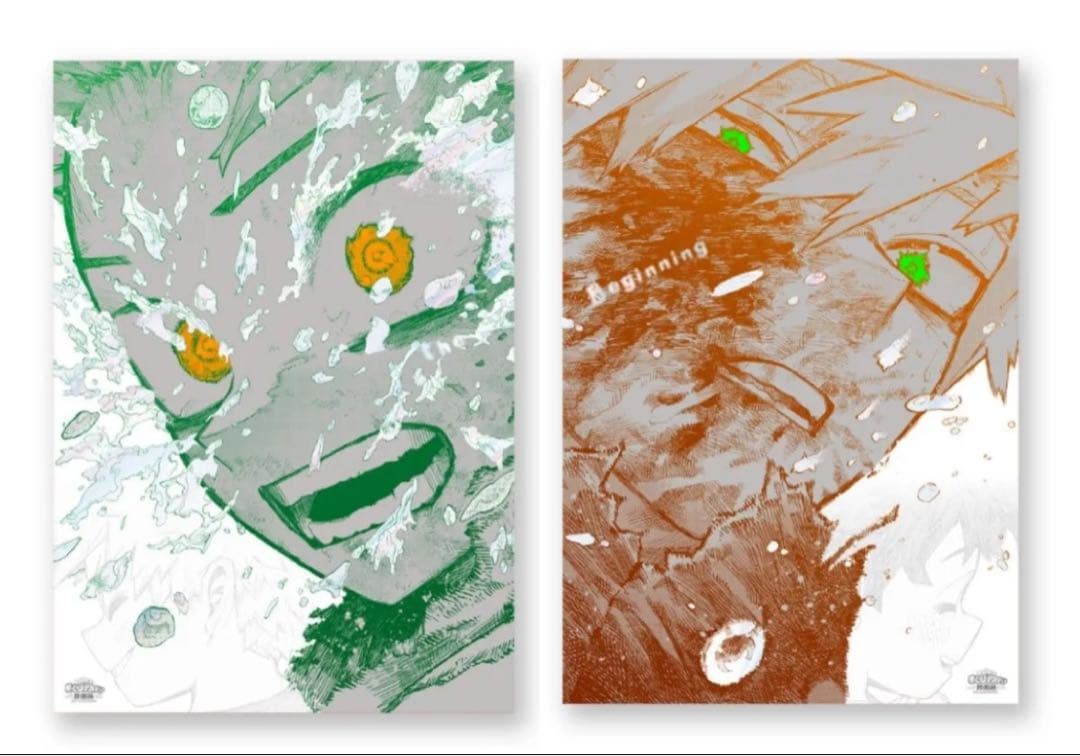 僕のヒーローアカデミア 原画展 A2ポスター 2枚セット 緑谷 爆豪
