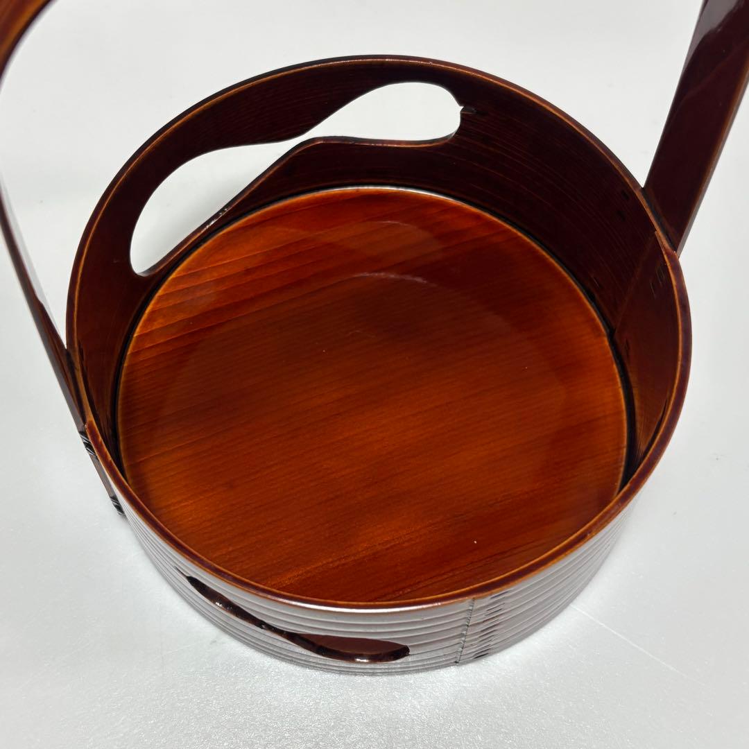 飛騨春慶塗　莨盆 瓢透し手付　春次　箱入　茶道具　漆器