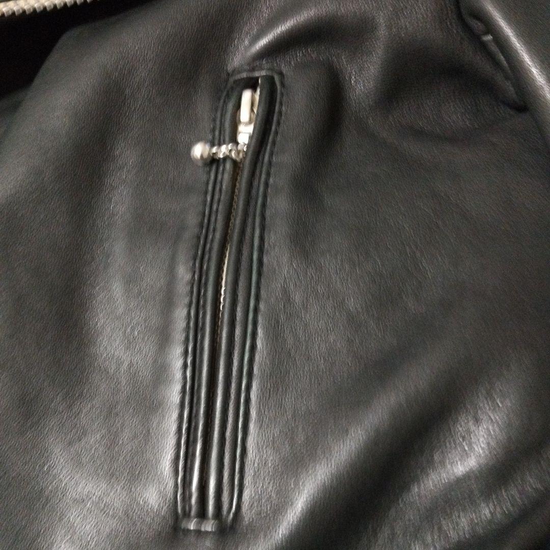 ナノユニバース ライダースレザージャケット 黒 本革