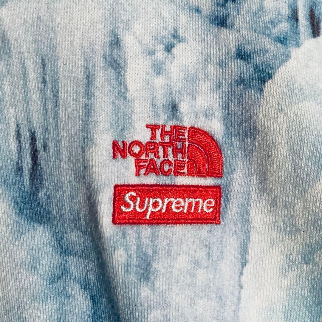 【限定コラボL相当】シュプリーム×ノースフェイス☆刺繍ロゴパーカー 正規品鑑定済
