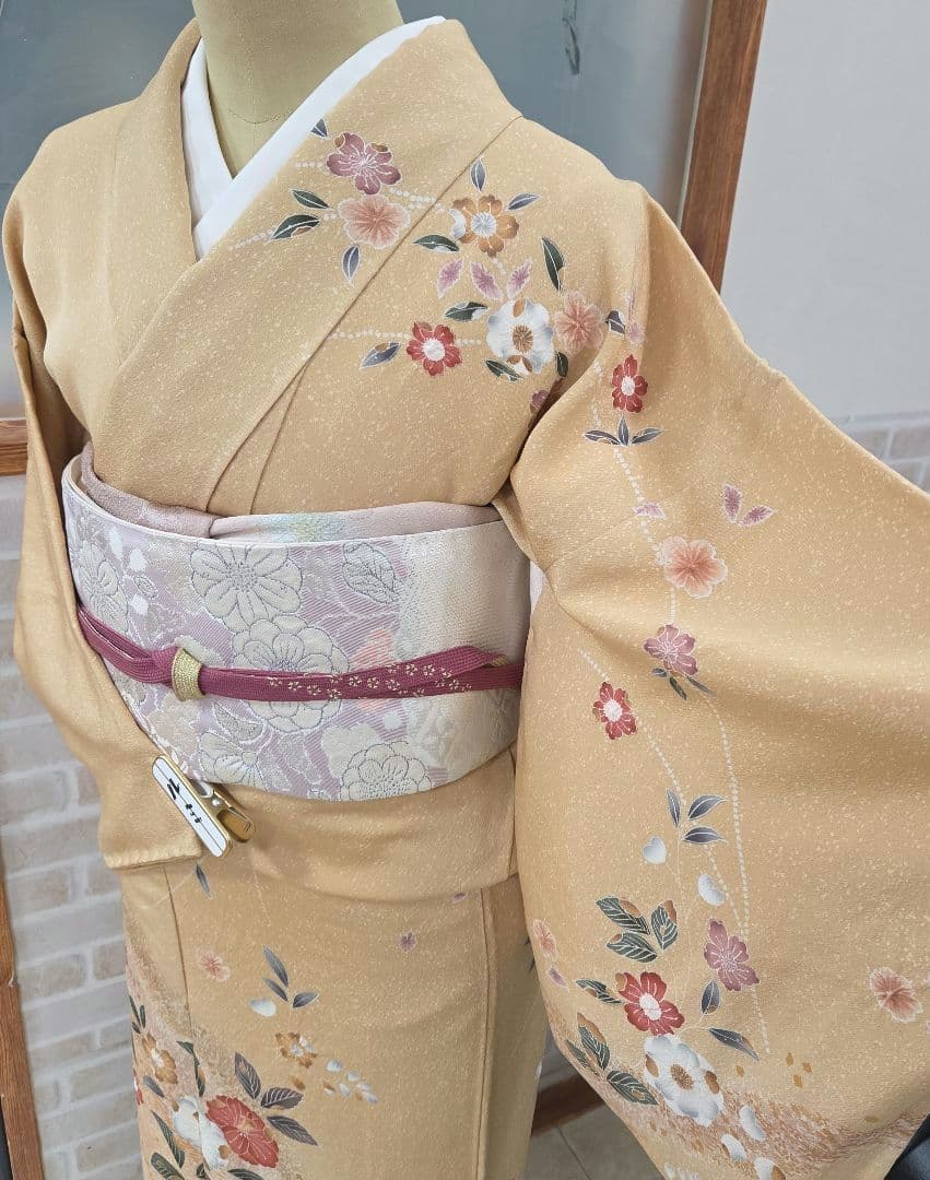 辻ケ花訪問着4点フルセット、 着物、袋帯、帯締め、帯揚げ