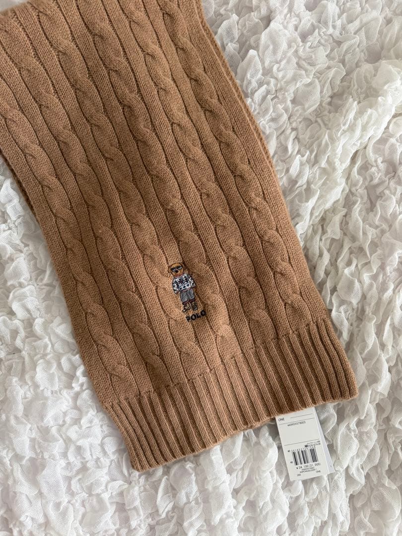 新品タグ付き　Polo Ralph Lauren ベージュ マフラー ポロベア