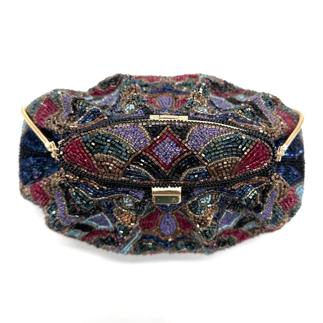 LUMYはしもと パーティバッグ 総ビーズ 皇室御用達 モルティ マルチカラー