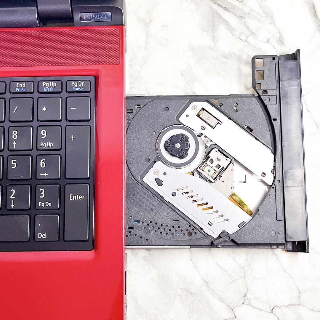 美品✨Windows11✨爆速SSDお洒落ノートパソコン赤✨カメラ薄型・オフィス