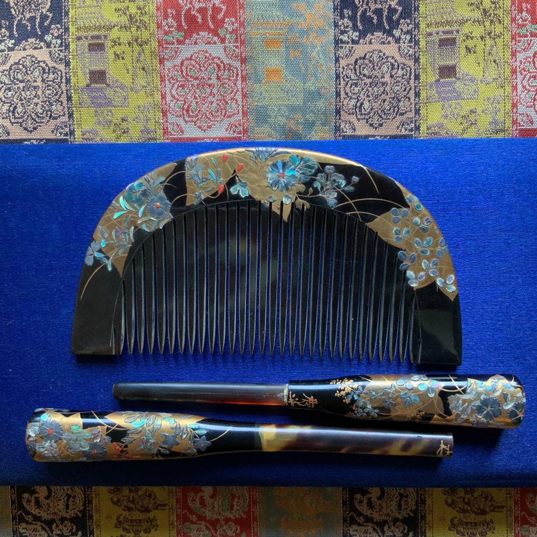 べっこう　 鼈甲 櫛 かんざし 簪　名古屋栄町柏本店￼箱付き