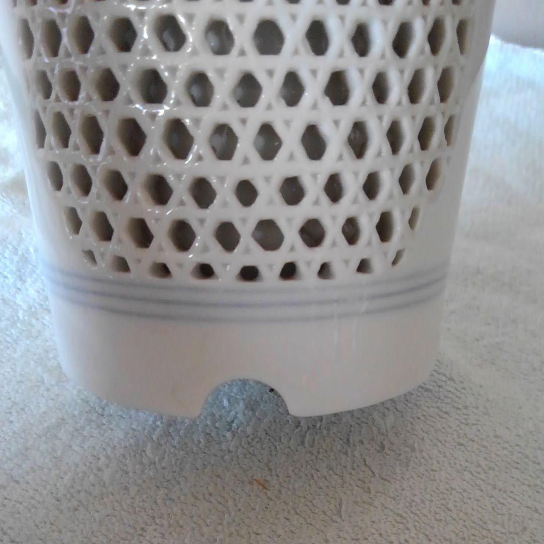 有田　杉原一壺作白磁手桶形花器