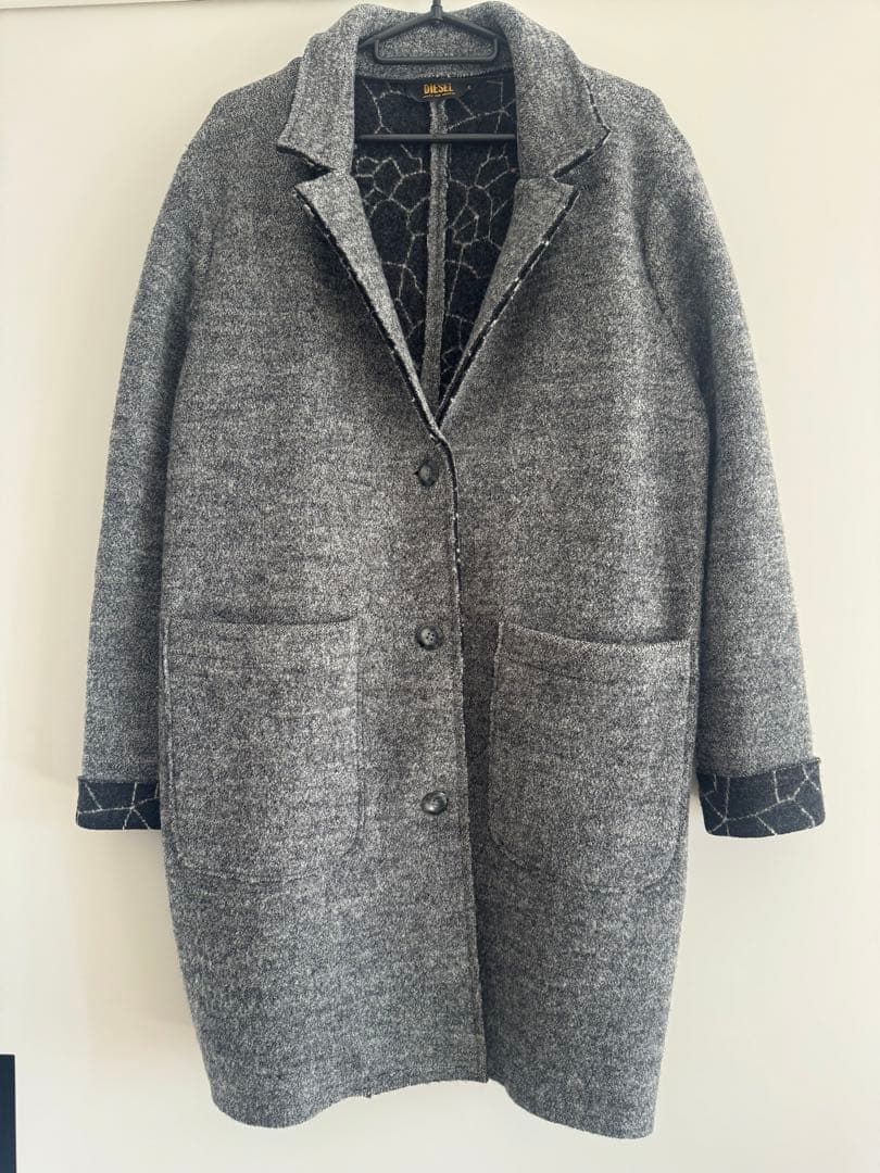 【美品】DIESEL グレー チェスターコート　ウール