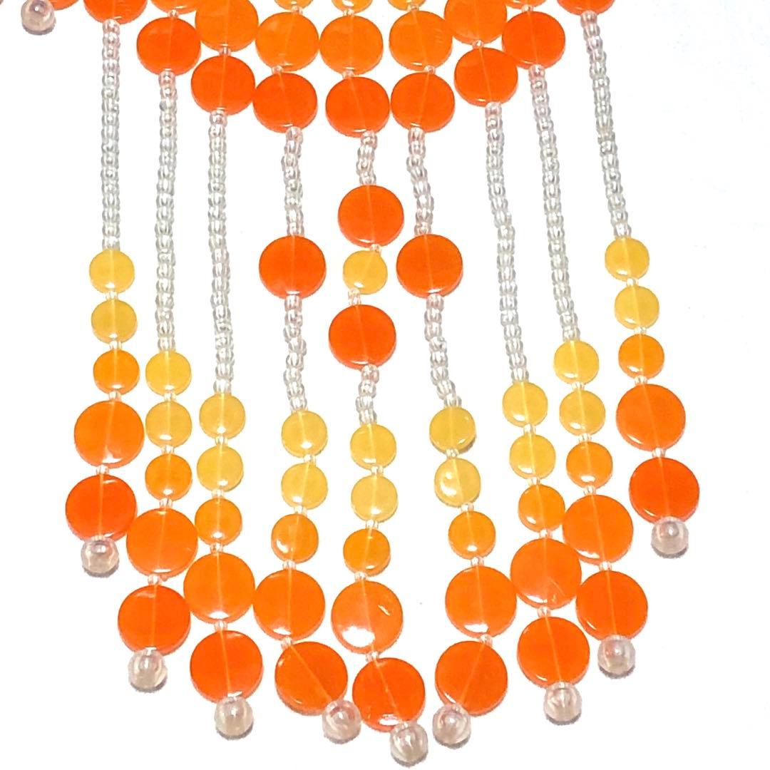 レトロポップ 珠のれん オレンジS箱付き 昭和レトロ ビーズのれんヴィンテージ