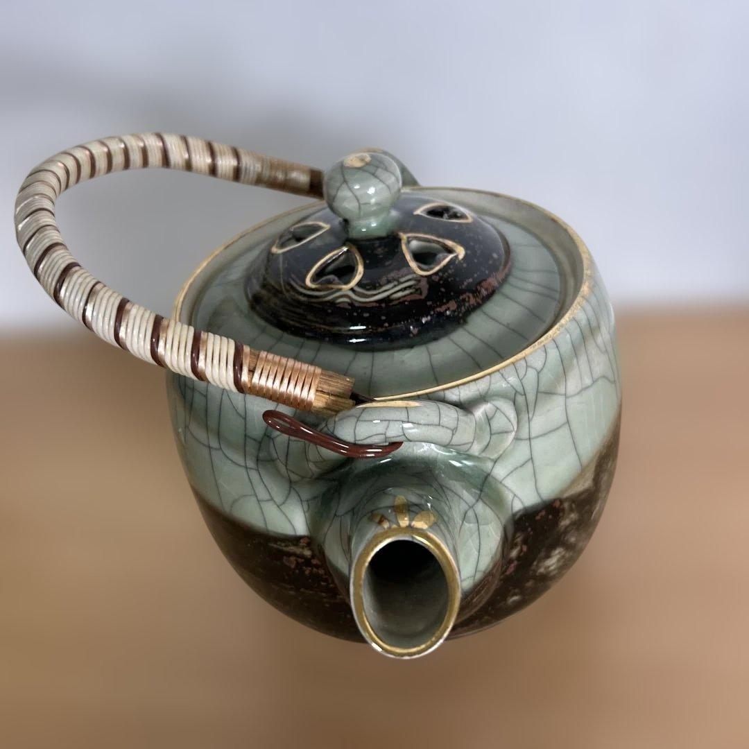 自宅保管品未使用　相馬焼 特大急須 双馬 金馬 美品