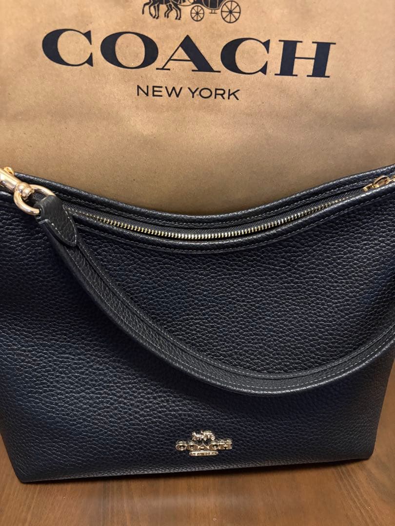 COACH 黒 レザー ショルダーバッグ