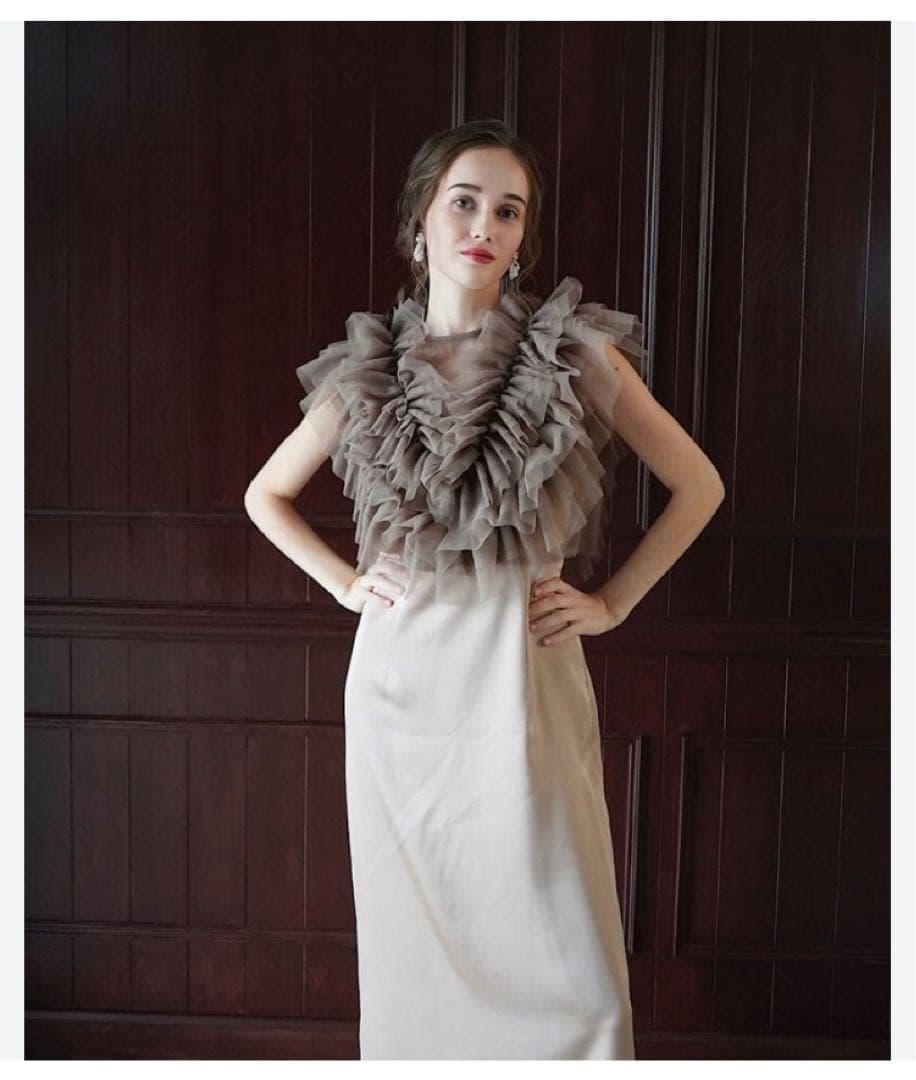 acka tulle vest satin one-piece 結婚式　ドレス