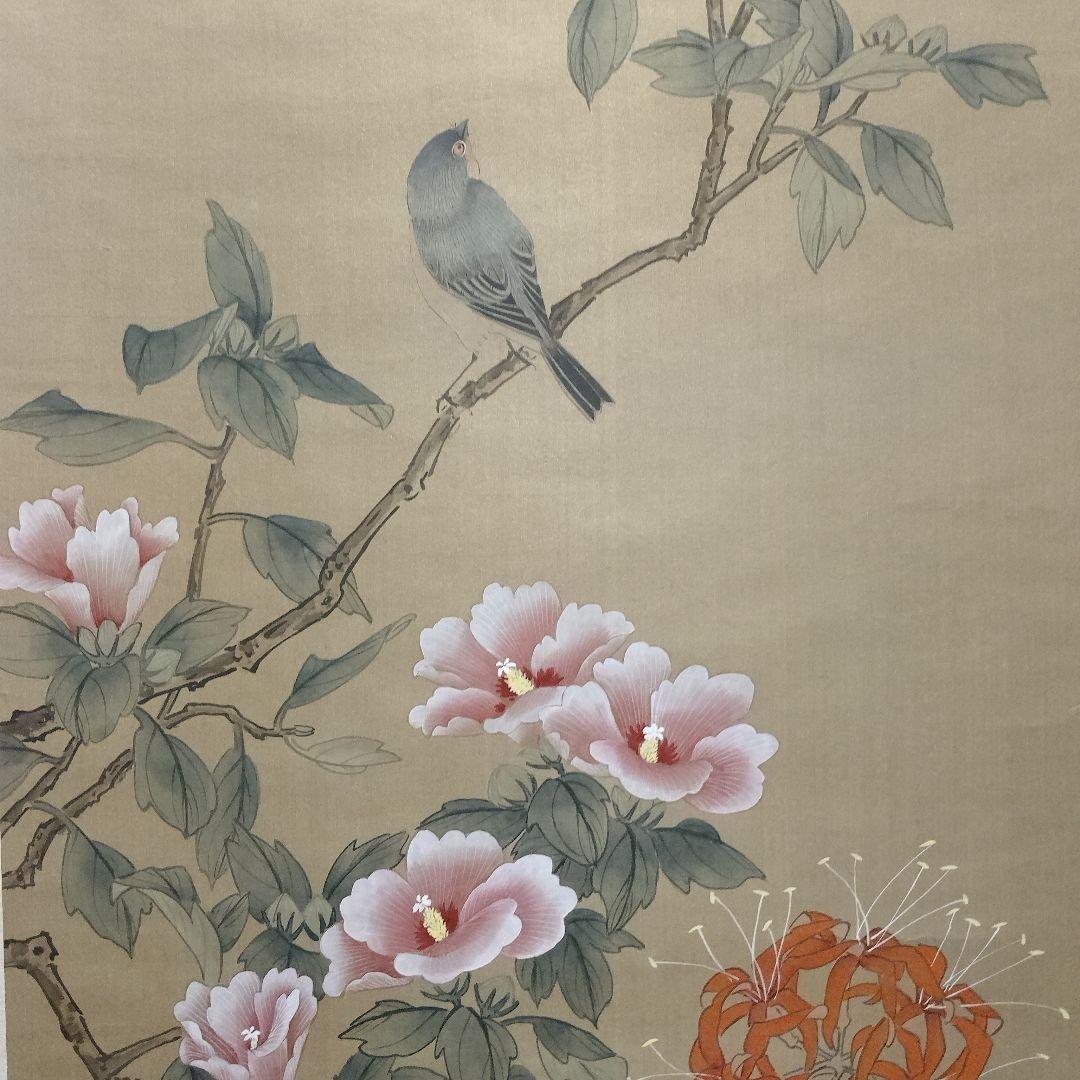 作者不詳　中国絹本　花鳥大主軸