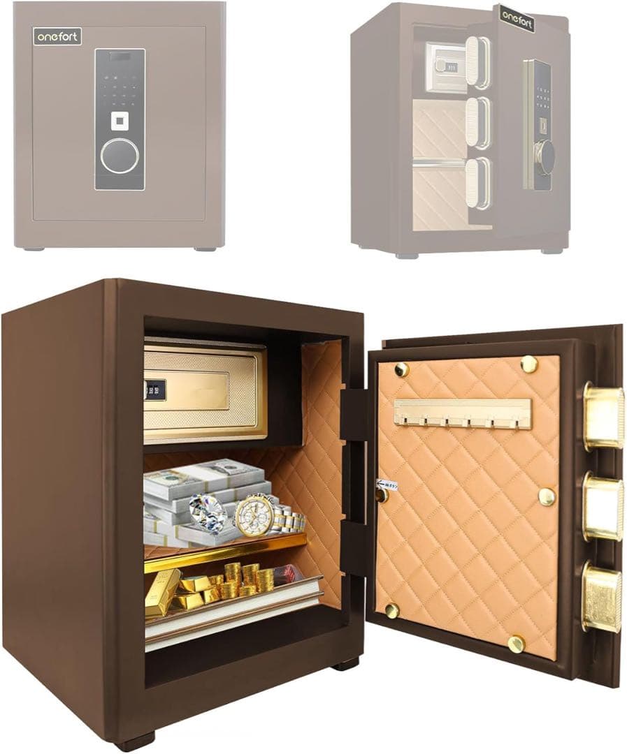 【新品】家庭用金庫　中型36L 指紋認証　音声ガイド機能付き