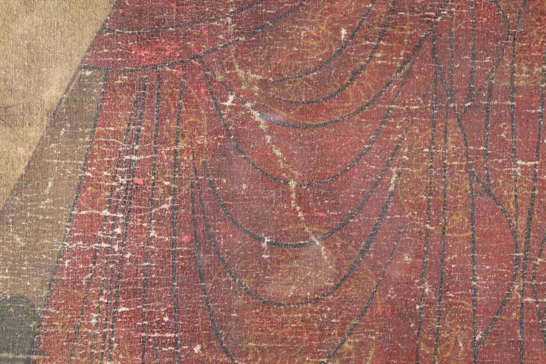 仏教美術 「阿弥陀如来図」 彩色 肉筆 60号 高麗仏画 時代古玩 唐物骨董