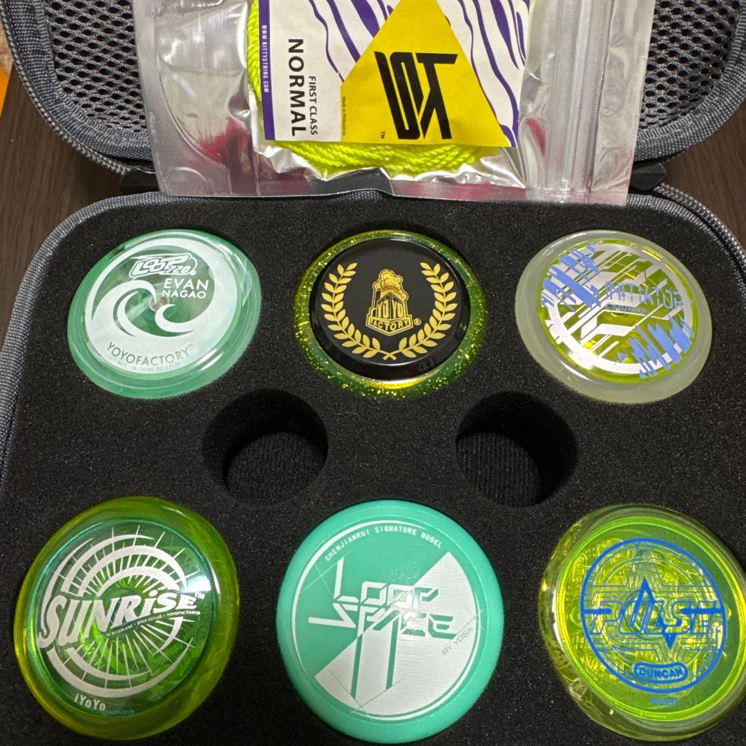 ルーピングヨーヨー６個セット　ヨーヨーケース・Kストリングノーマル10本付属