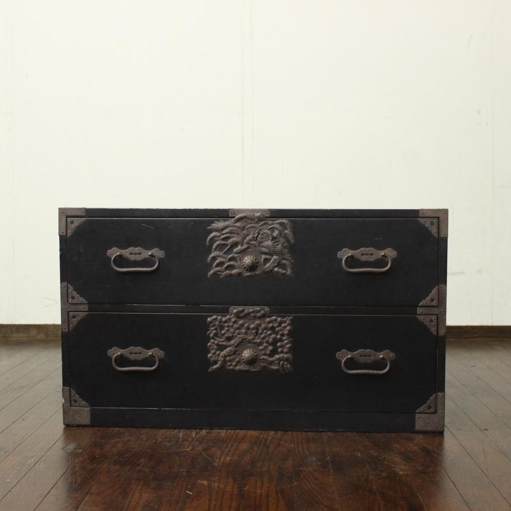 打ち出し金具！庄内箪笥 古家具/古民家/時代箪笥/チェスト/和家具/古道具/収納