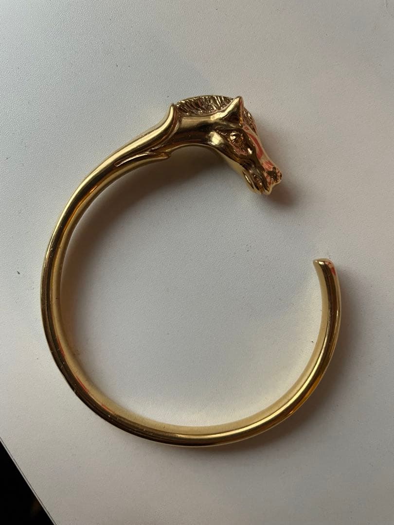 HERMES エルメス シュバル ホース バングル ゴールドカラー ヴィンテージ