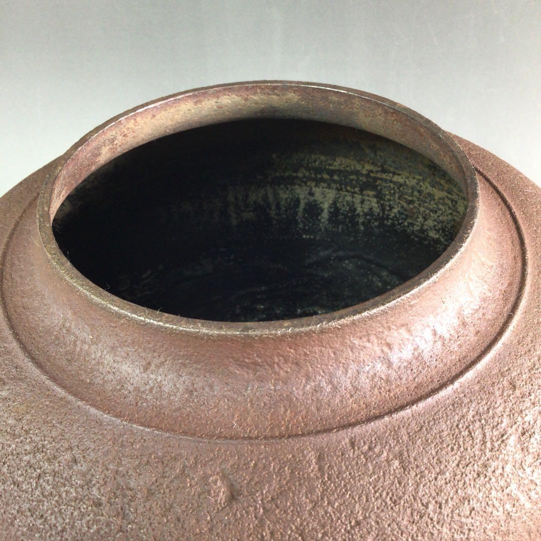 Ｒ３２１　茶釜　『釜師　佐藤浄清造』『真形羽釜』　共箱　茶道具