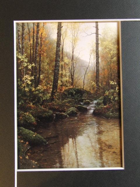 田染幸雄、晩秋（奥入瀬）、希少画集画、状態良好、新品高級額装付