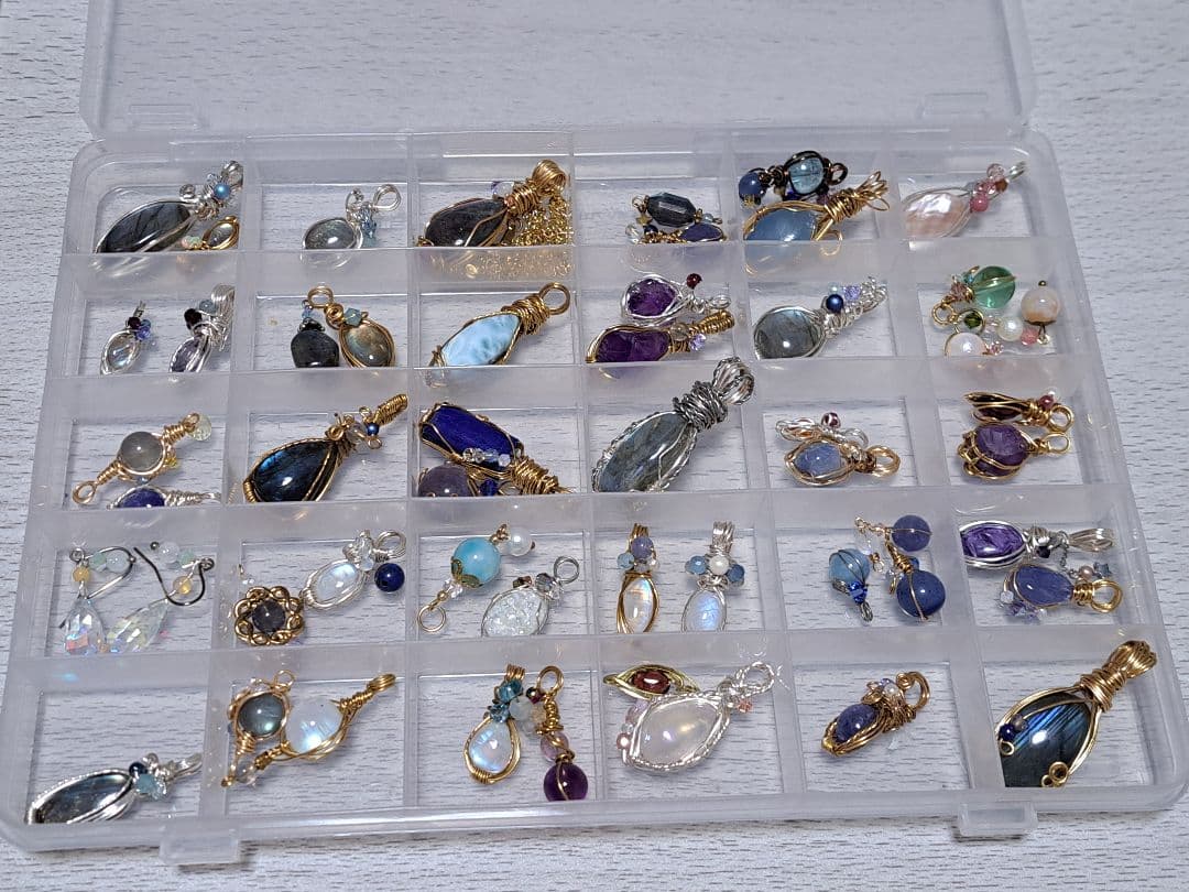 最終価格 天然石ワイヤーラッピングアクセサリー まとめ売り44点