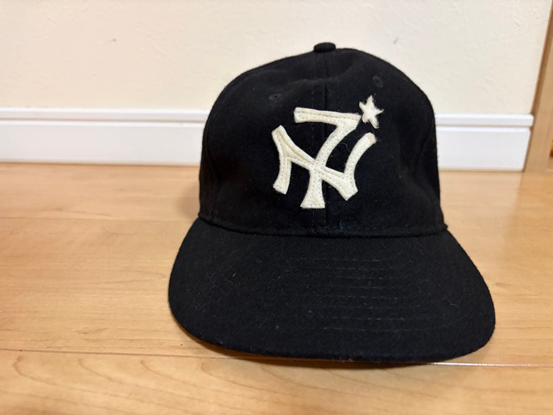 廃盤品エベッツフィールド×ネクサス7キャップ帽子レザーベルトN7ロゴ　ブラック