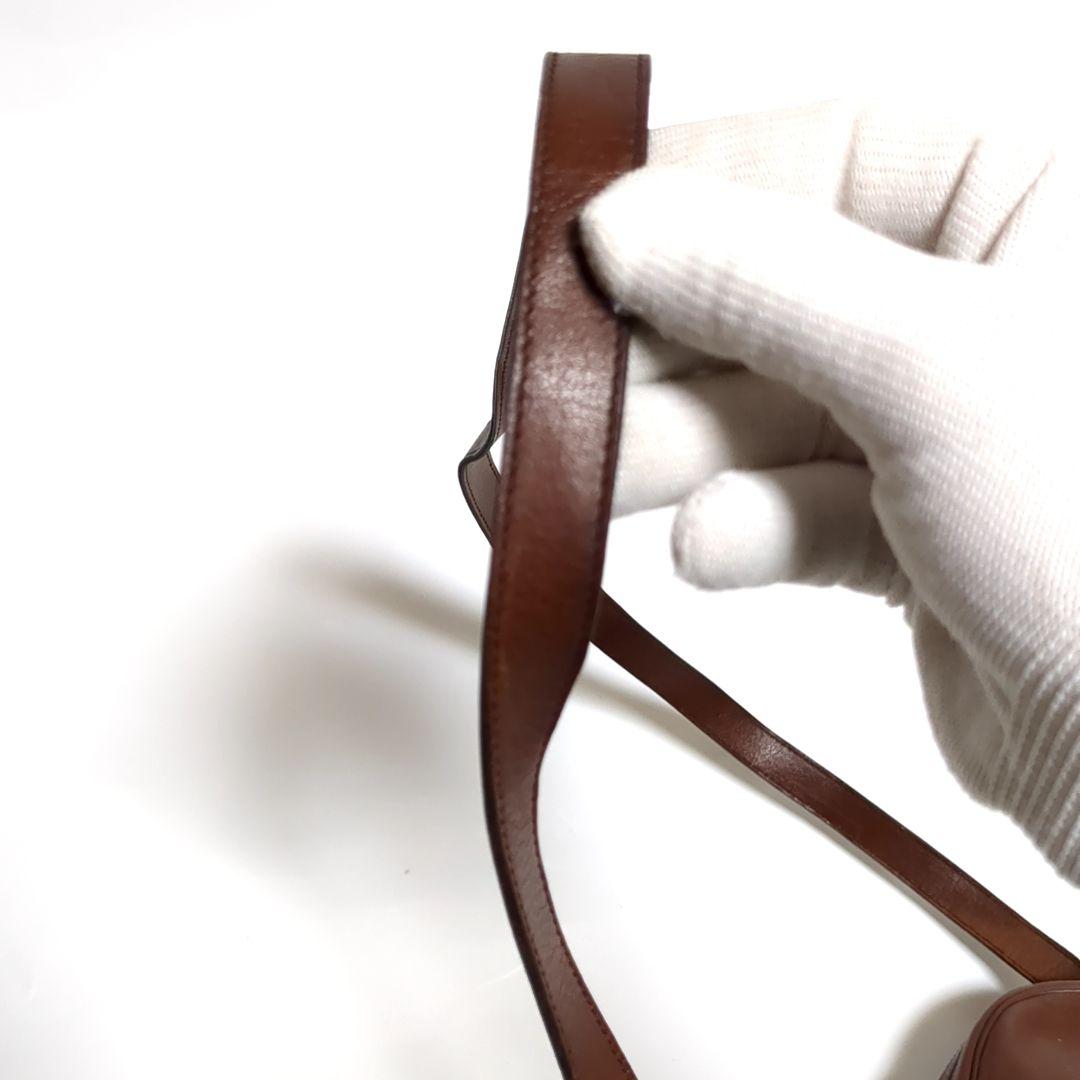 ✨クリスチャンディオール✨ショルダーバッグ ロゴ金具 レザー ブラウン