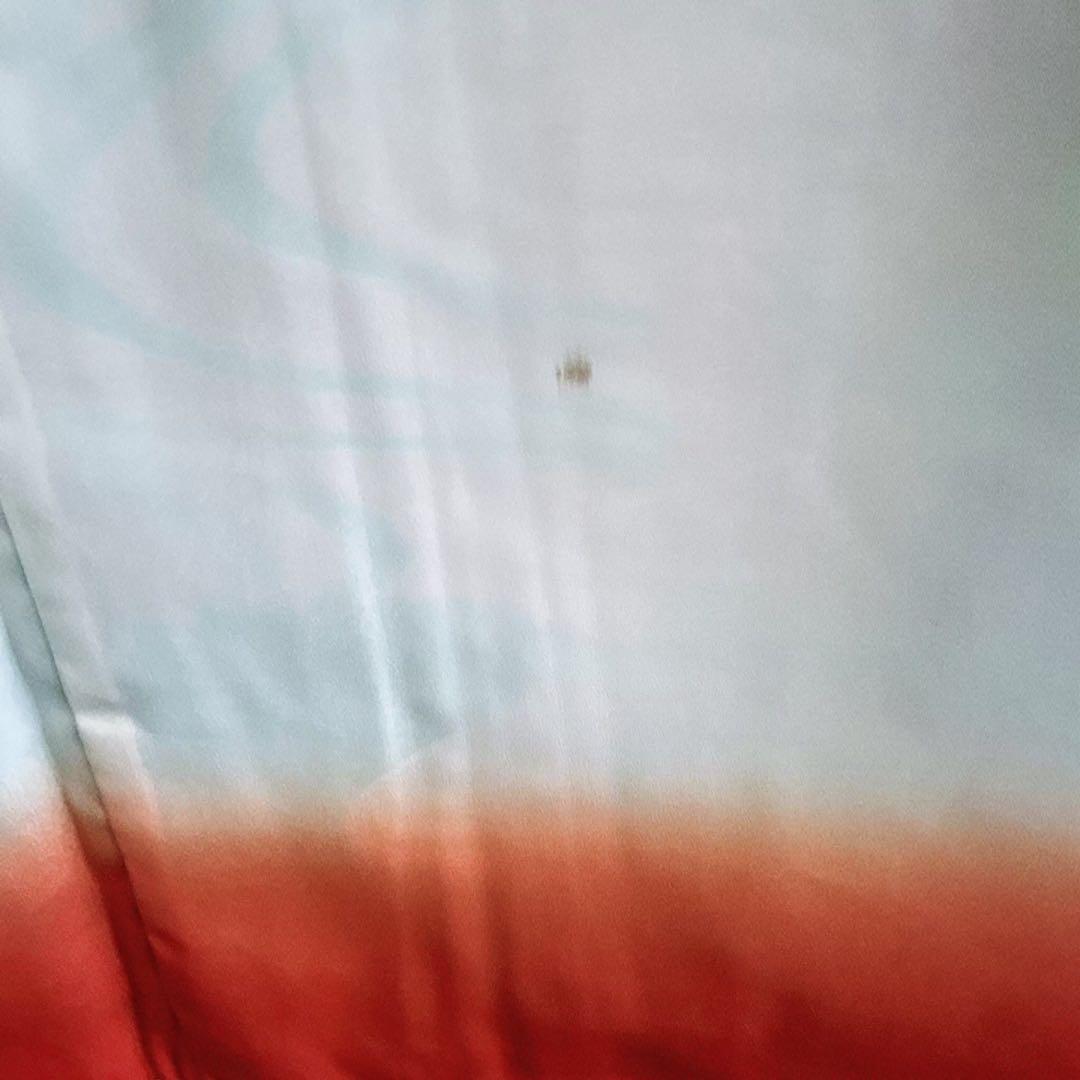 セット七五三 ７歳女の子 長着＆袖なし長襦袢＆帯＆小物　赤×黒　オシドリ　伊達衿