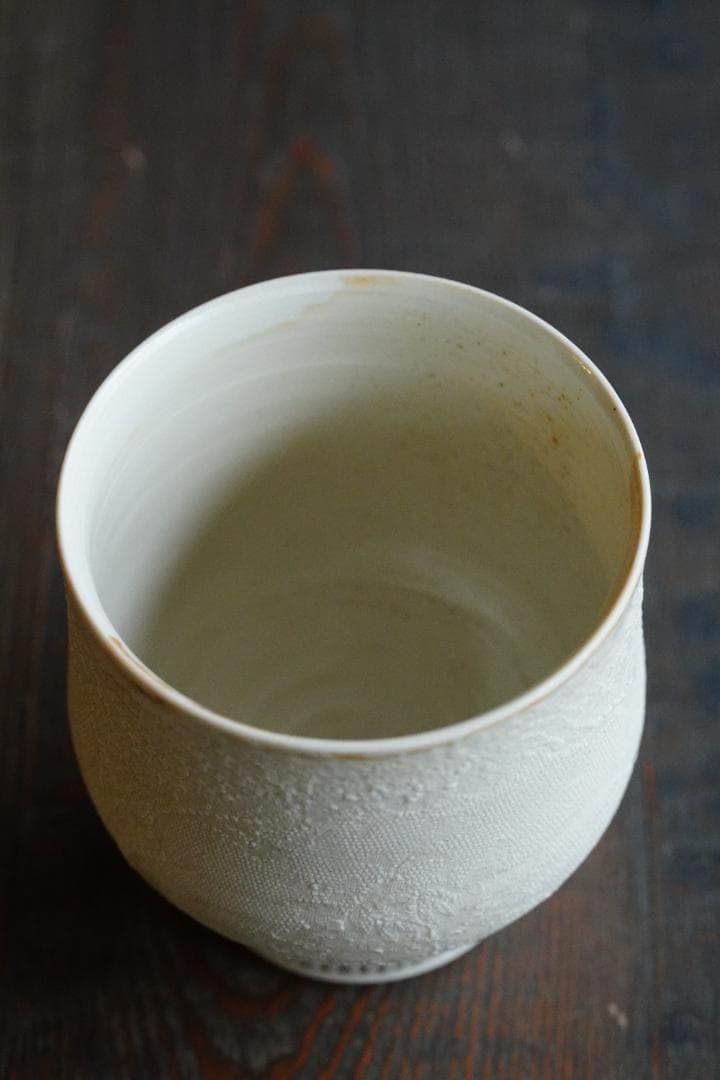 濱中史朗 カップ 　レース　ホワイト　濱中史郎