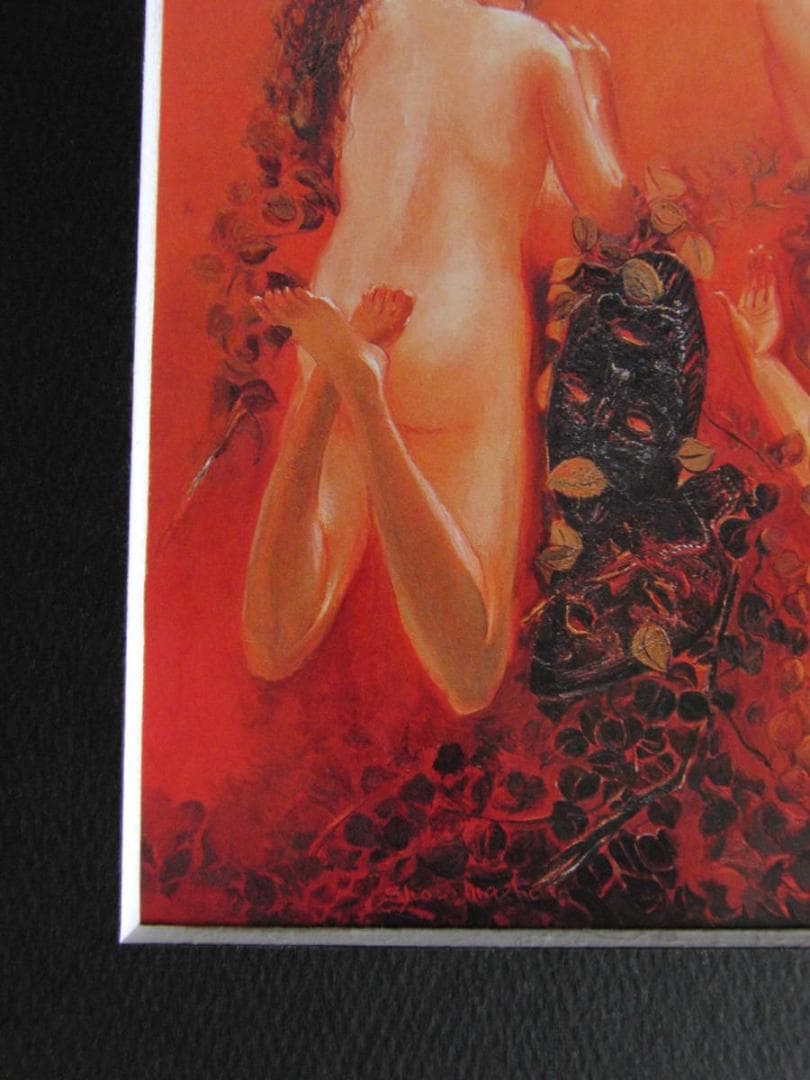 前畑省三、【パーントゥ・三態】、希少な額装用画集より、新品額装付