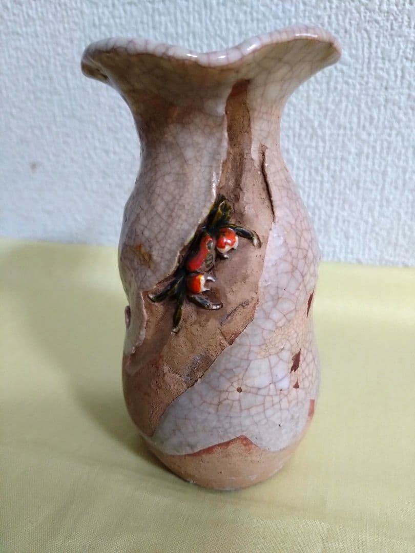 水月焼　徳利 蟹　楽山焼