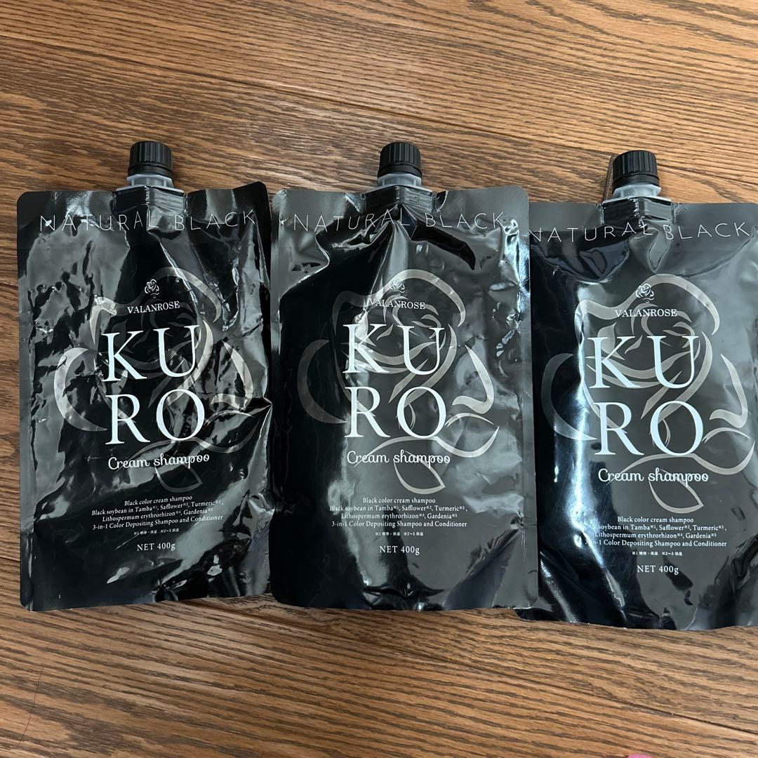 VALANROSE KURO Cream shampoo 400g 3個セット