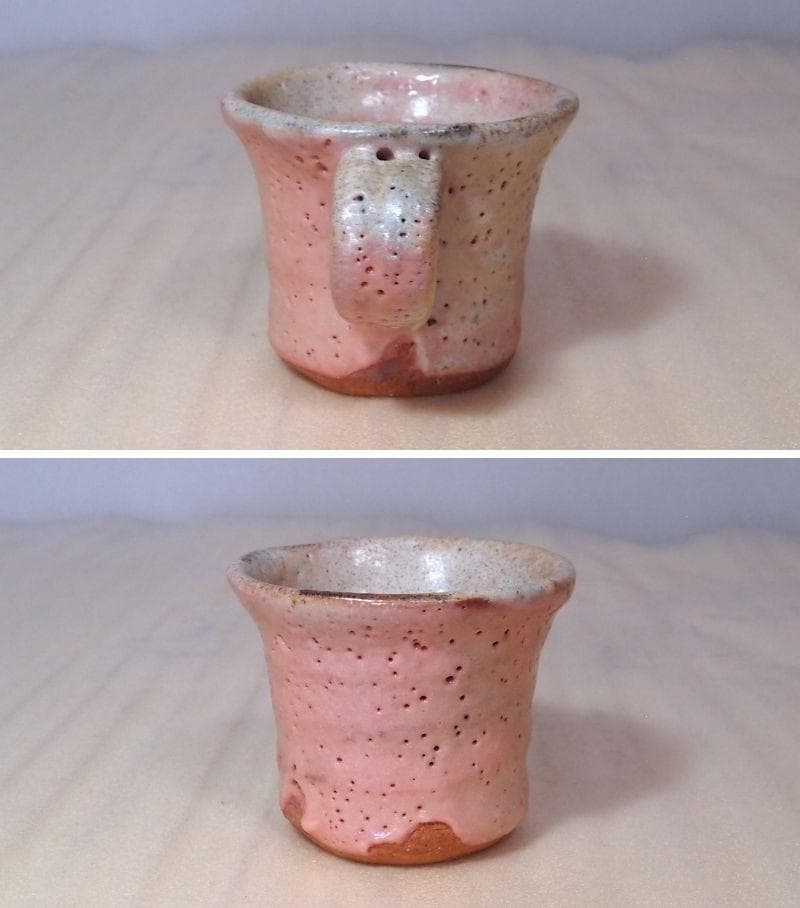 【未使用】志野 半桂窯 石坂徳平 コーヒーカップ2客/ペア 珈琲碗/ティーカップ