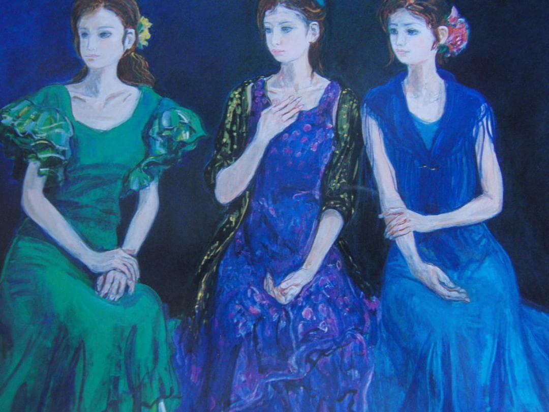 円地信二、【フラメンコの友】、希少な額装用画集より、新品額装付、状態良好