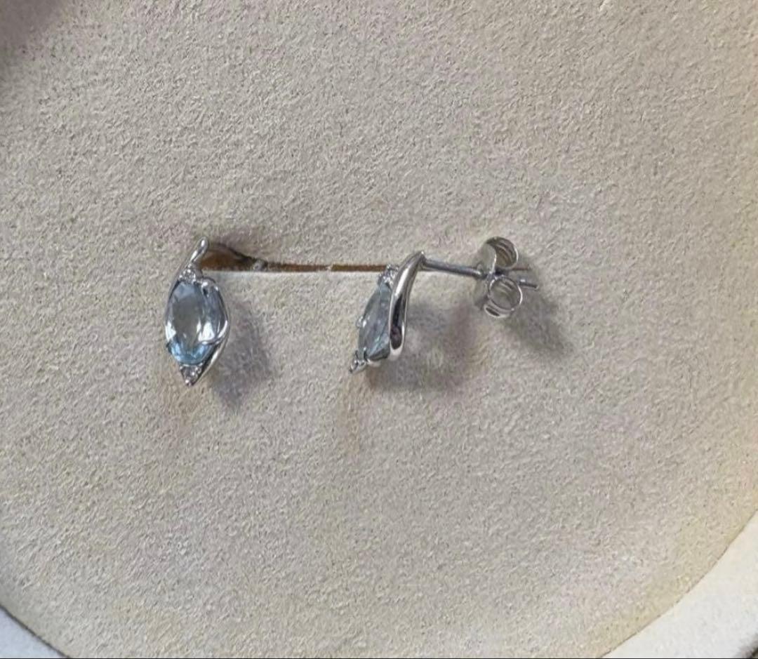 最終価格　スタージュエリー　ピアス　Pt950 アクアマリン　ダイヤモンド