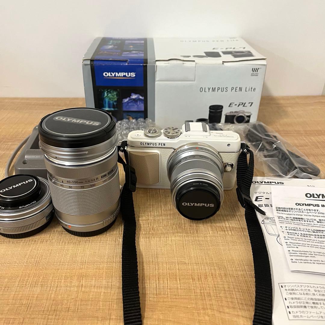 OLYMPUS PEN E-PL7 ホワイト レンズ3本セット✨