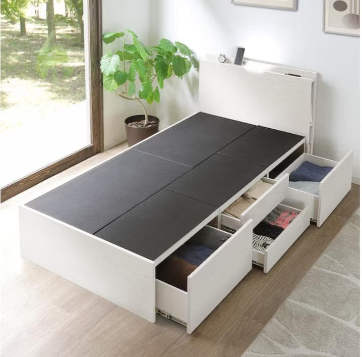 ＊Pavlinaさん専用＊　チェストベッドフレーム(WH)シングル