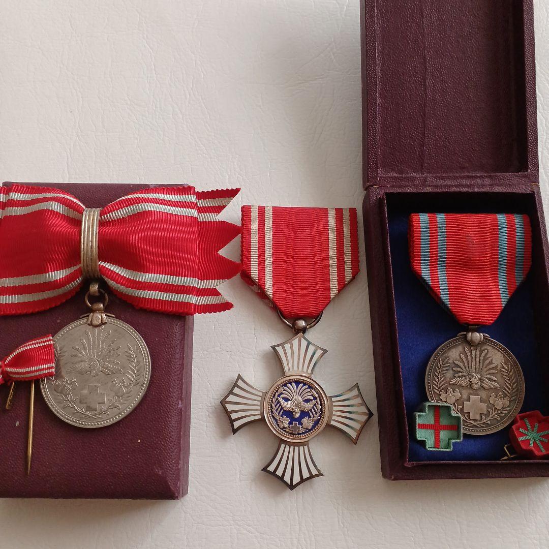 日本赤十字社有功章 勲章セット 赤白リボン付き 明治二十一年