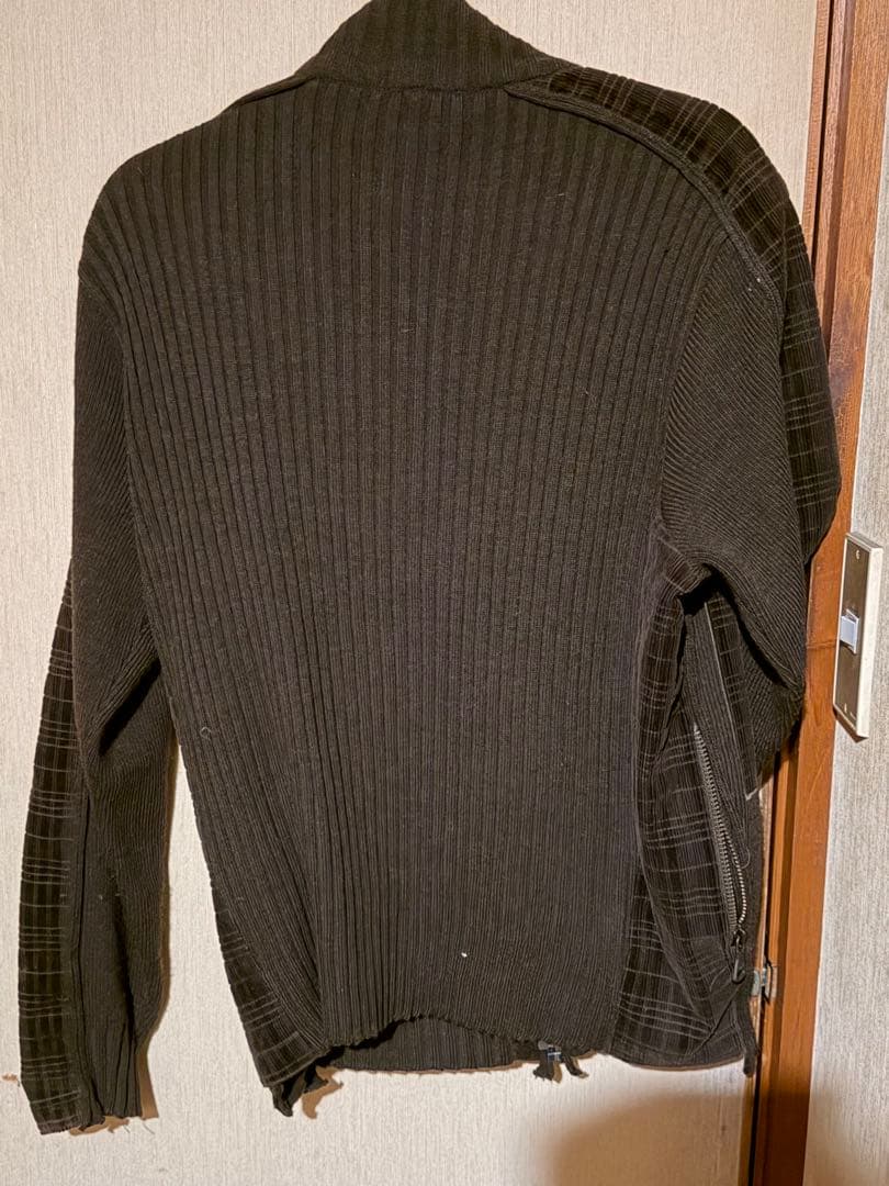 D&G ダークブラウン ジップアップニットジャケット