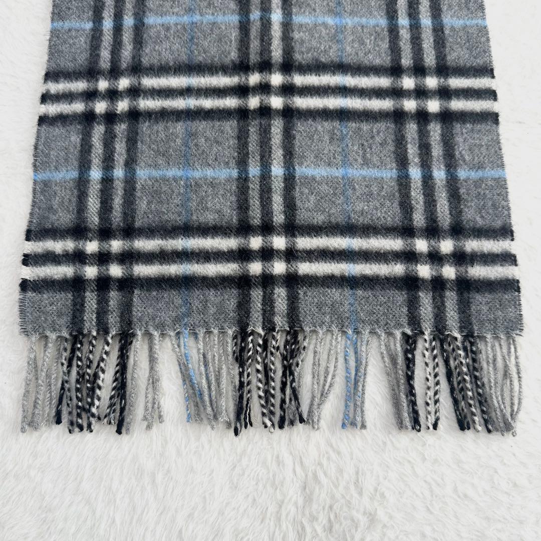 美品✨カシミヤ100% バーバリーロンドン マフラー ノバチェック グレー 秋冬