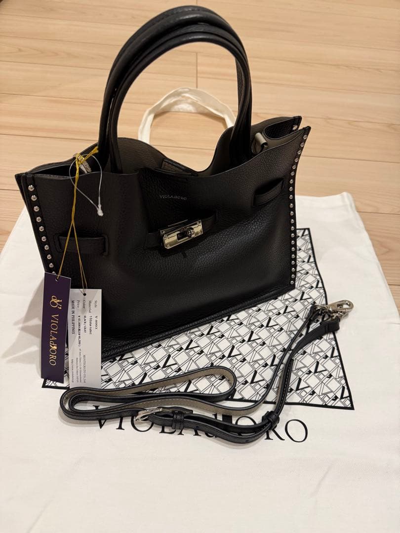 新品未使用　ヴィオラドーロ　スタッズ　トートバッグ　ショルダーバッグ