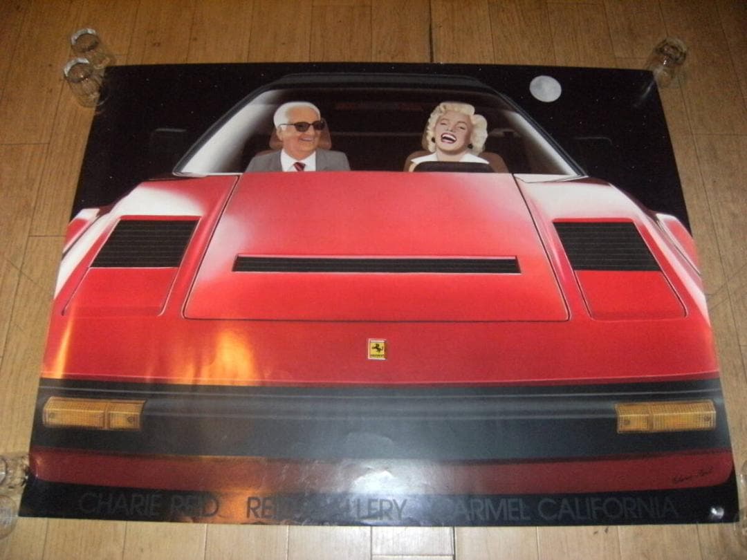 1984年 エンツォフェラーリ マリリンモンロー フェラーリ308 ポスター