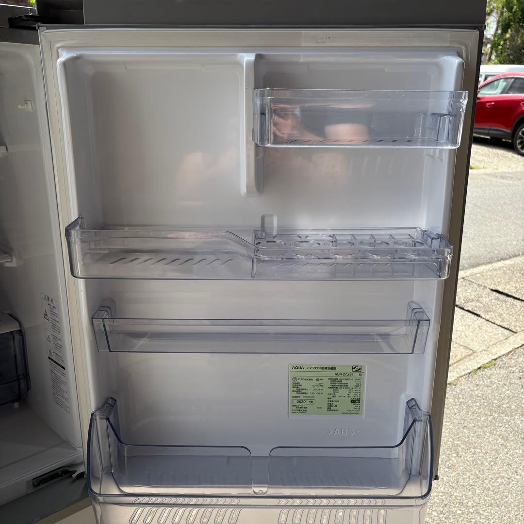 【福岡】AQUA ノンフロン冷凍冷蔵庫 AQR-27J(S) 272L 2020