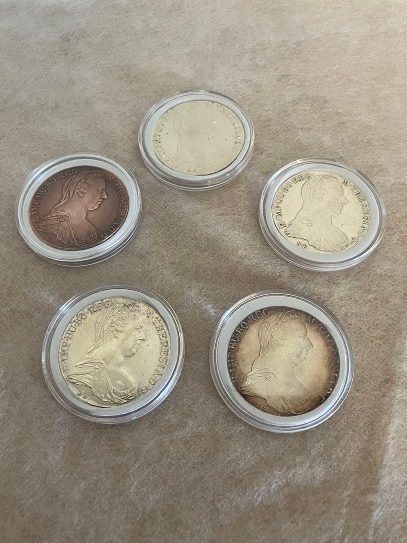 値下げ マリア・テレジア ターラー銀貨 アンティーク 5枚 銀価格高騰中